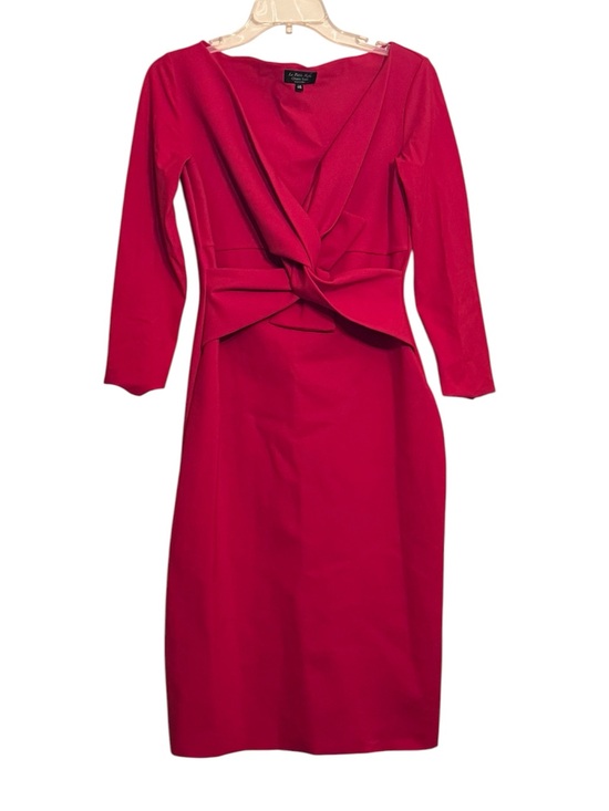 Chiara Boni Dresses & Skirts - Chiara Boni La Petite Red Bodycon Midi Dress Bow Front Size 46